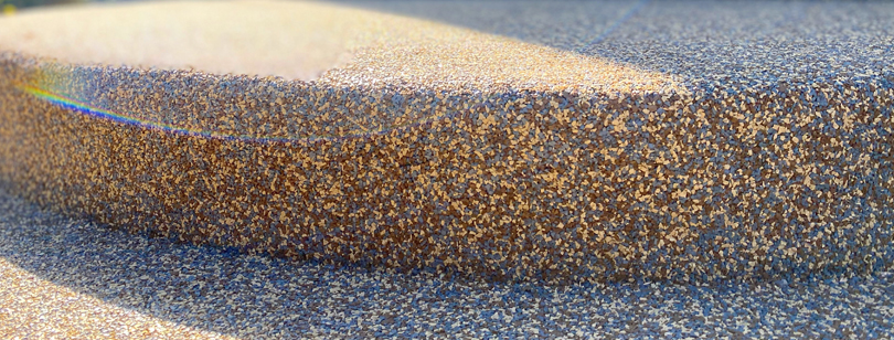 Rubber surfacing to create a resilient, 
non-skid surface that is virtually indestructible